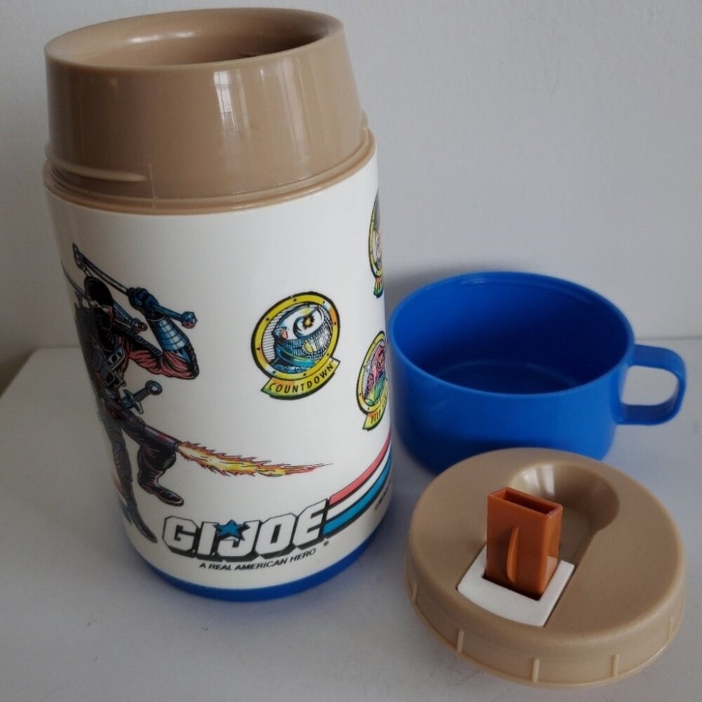 Vintage 1989 G.I. Joe Thermos travel bottle by Aladdin w/ Cup & Lid Hasb…